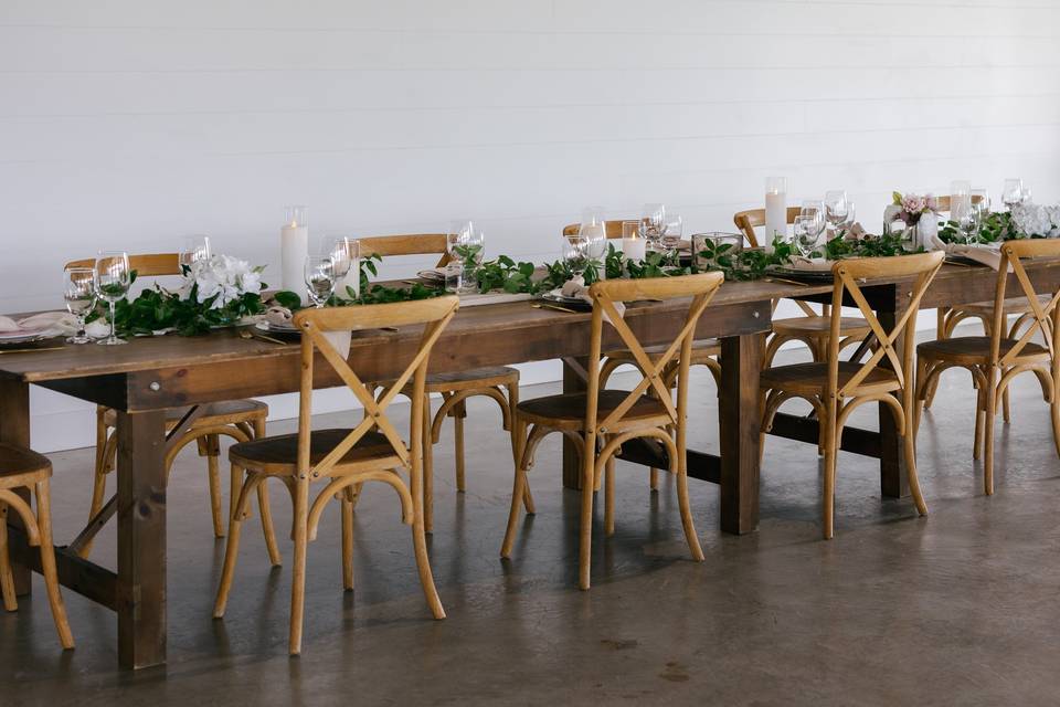Decorated wedding head table