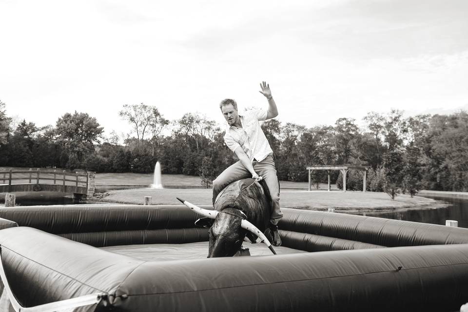 Riding bull