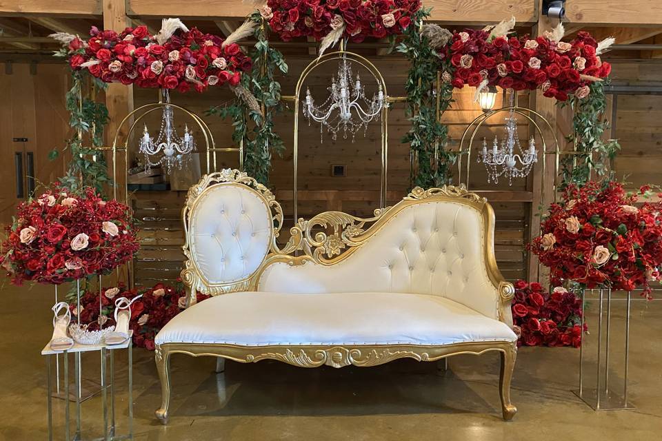 Chair with red floral