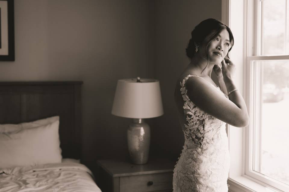 Bride getting ready