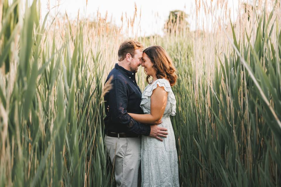 Couple in tall grass