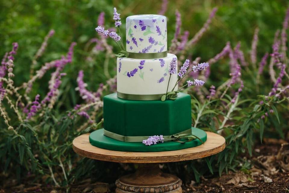 Wedding cake on the grass