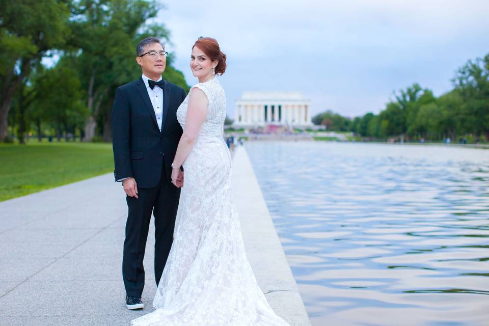 Wedding portrait National Mall