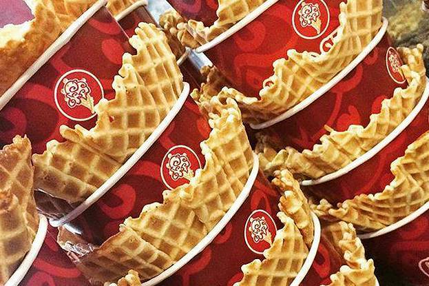 Freshly Made Waffle Bowls