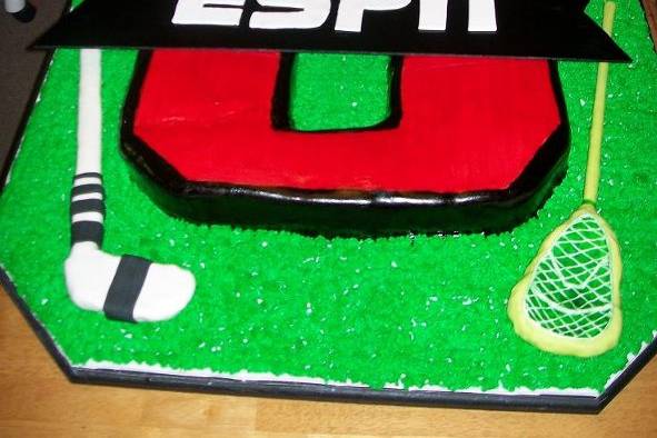 This cake was for the ESPN channel.  They were celebrating their 5th anniversary for the ESPNU division in Charlotte NC.  We were proud to present it to the Mayor of Charlotte and the ESPN VIPs and staff on March 2, 2010