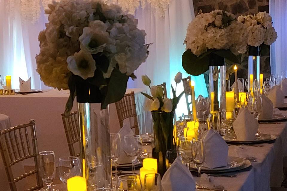 White wedding tablescape