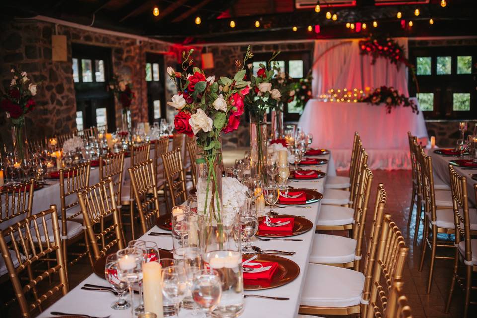 Red and White Dining