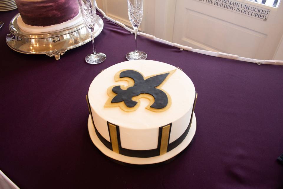 Saints grooms cake