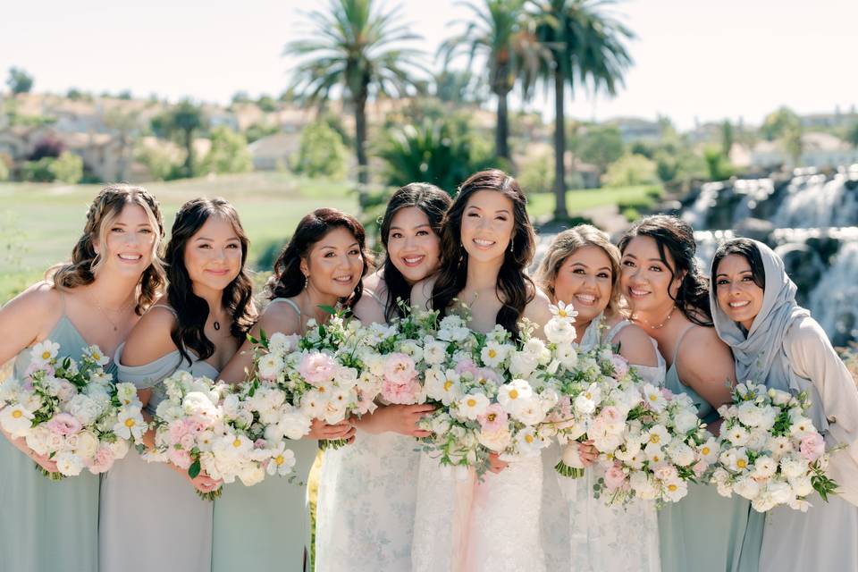 Bride and her maids