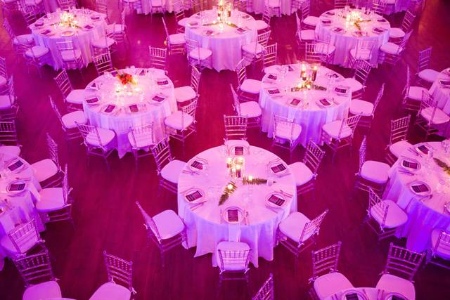 Banquet tables are included with facility