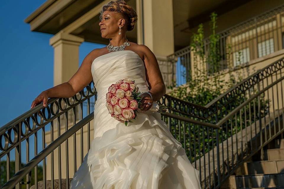 Bride on the stairs