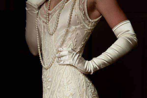 Vintage 1920s wedding gown worn by one or our brides in Los Angeles.