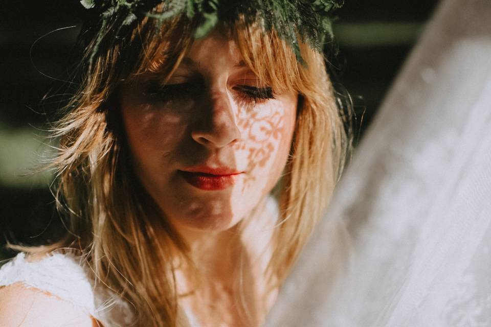 Bride with veil shadow