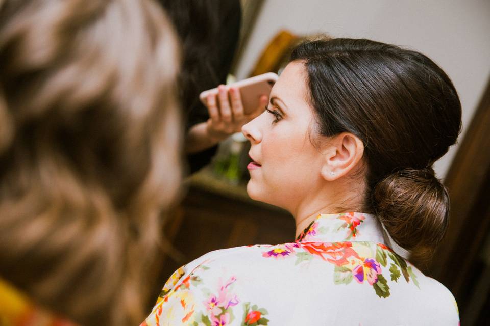 Bride getting ready