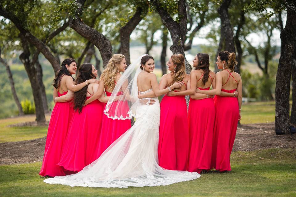 Bride with entourage