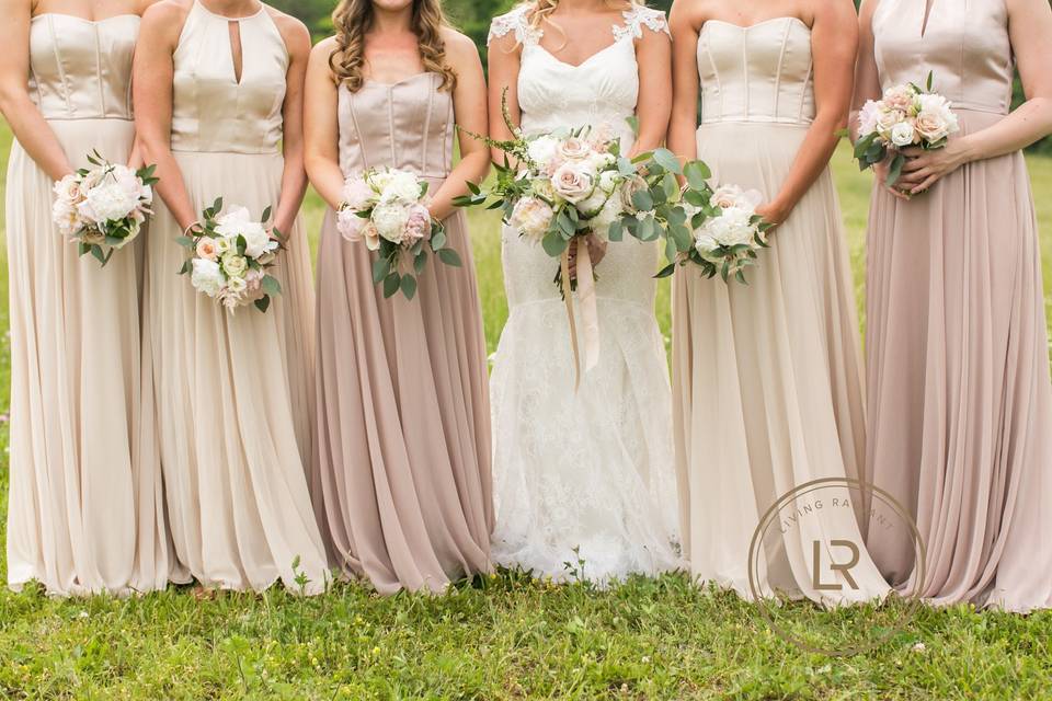 The bride with her bridesmaids