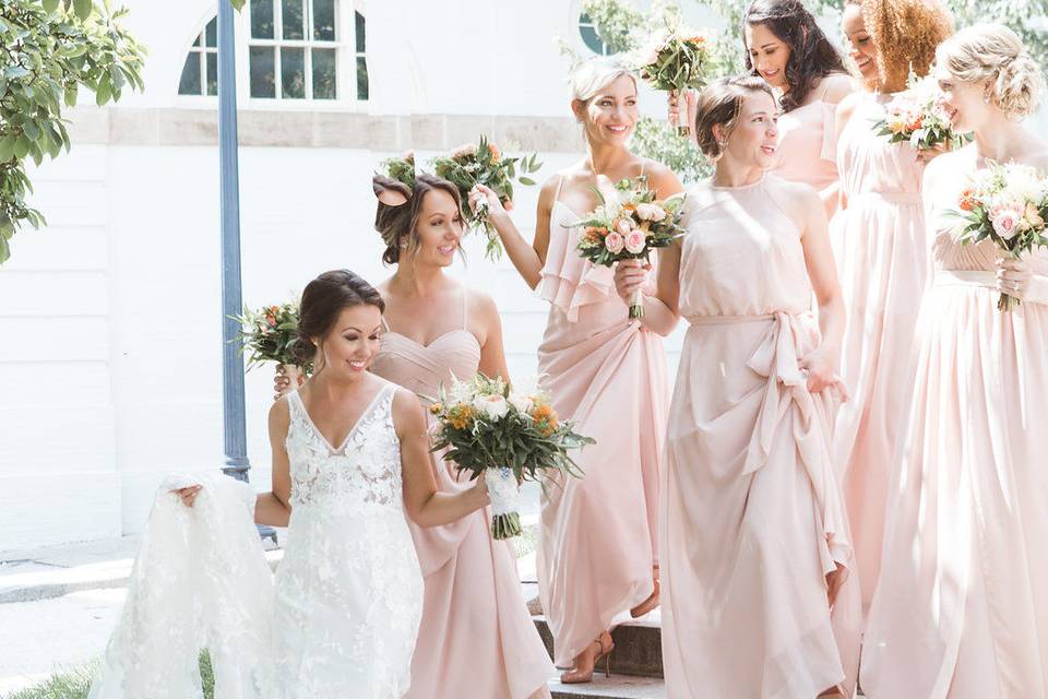 Blush pink dresses