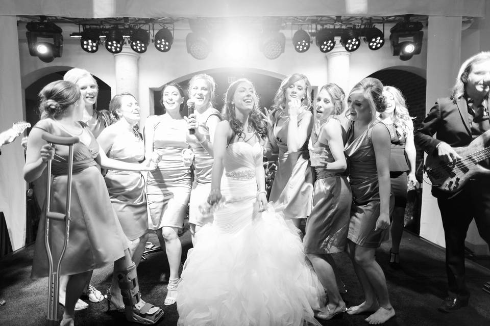 The bride with friends