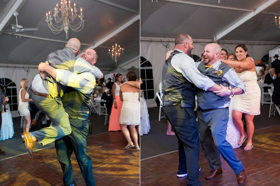 Groom is having a blast!