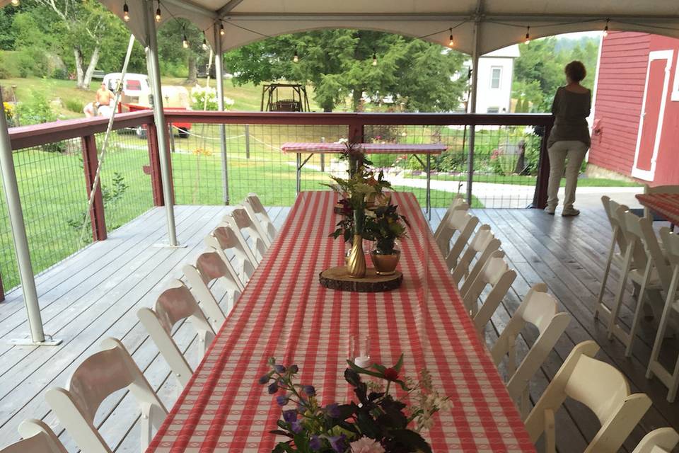 Rehearsal dinner on the deck