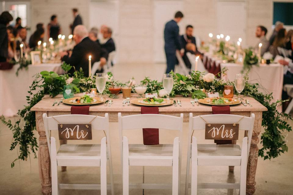 Head Table and decor