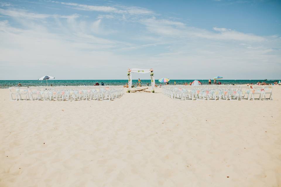 Table setup with centerpiece