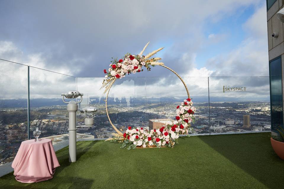 Flower arch on the terrace