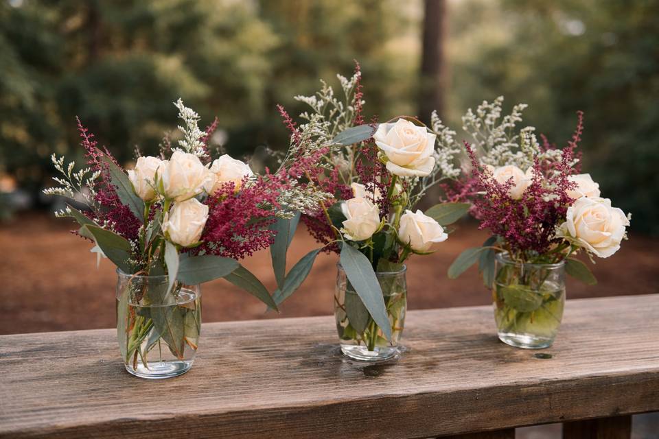 Ivory Rose Bud Vases