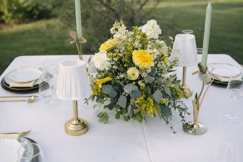 Yellow green centerpiece