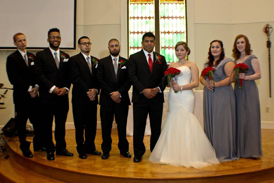 The newlyweds and their guests