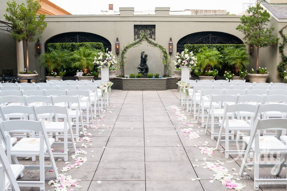 Outdoor wedding set up