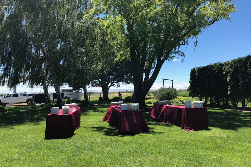 Red table setup