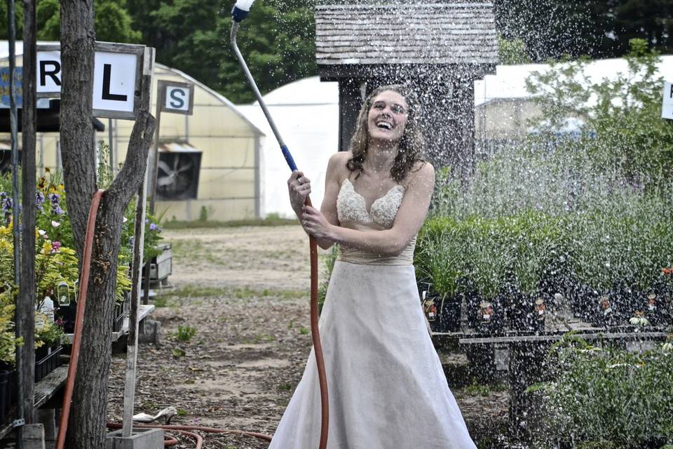 Bride outdoors