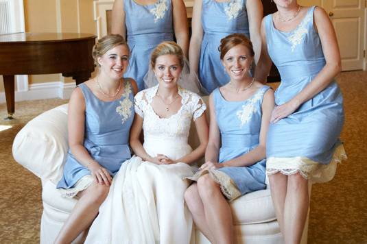 Bride and bridesmaids