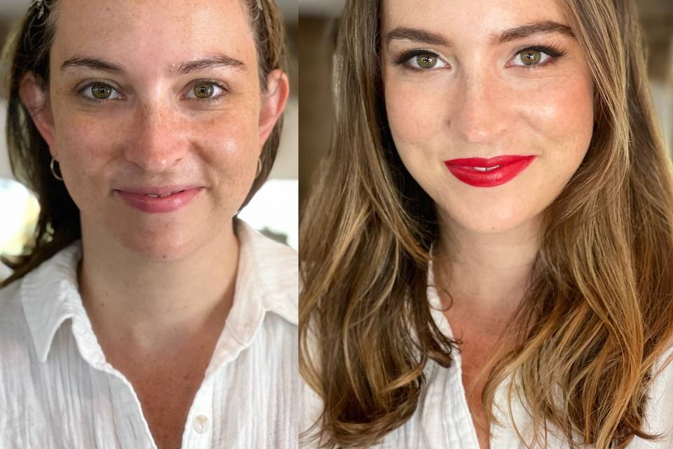 Bride Before & After makeup