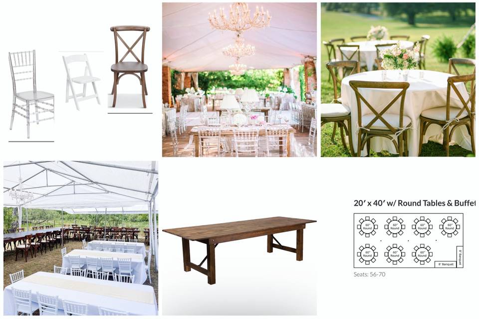 Tent, Table & Chair Packages