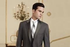 Grey tuxedo with silver tie