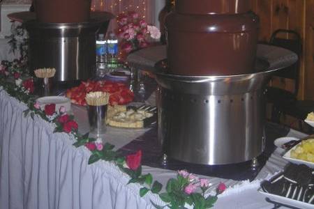 2 large Fountains Flowing with Chocolate Perfection
