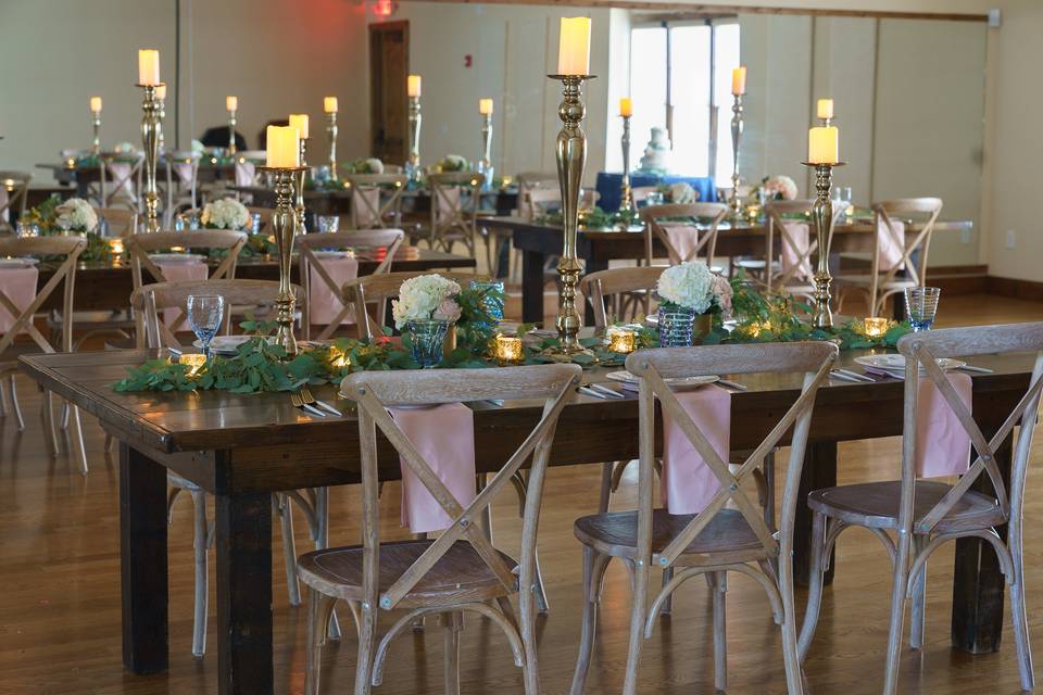 Table setup with candles