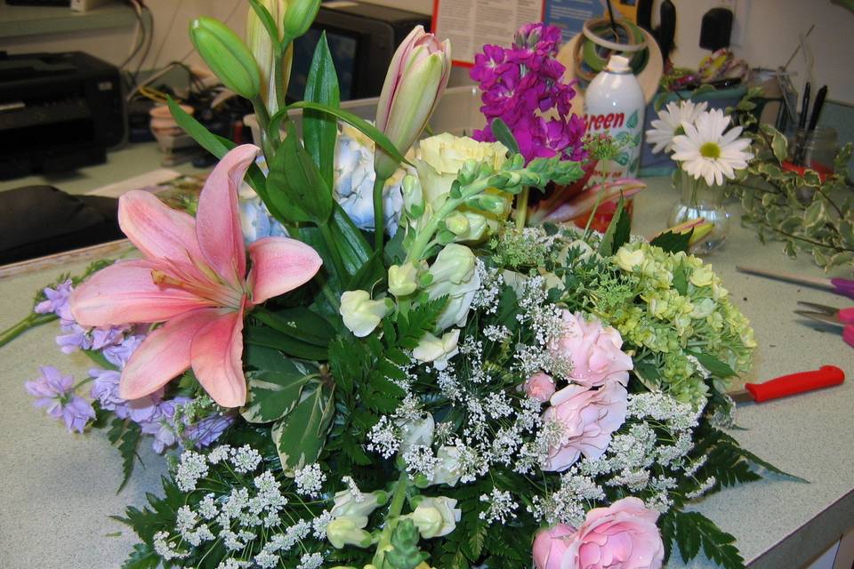 Pink and white blossoms