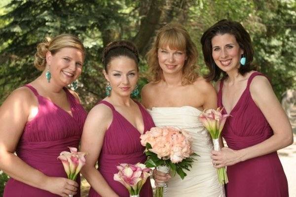 Bride and bridesmaids