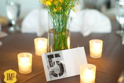 Table number and centerpiece