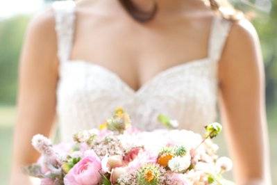 Beautiful Bridal Bouquet with Hanging Amaranthus