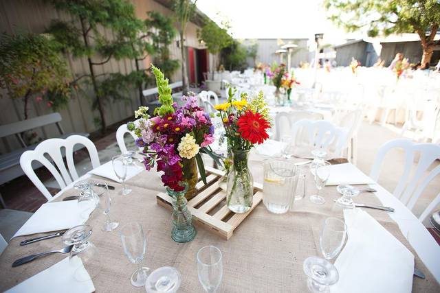 Table setup with centerpiece