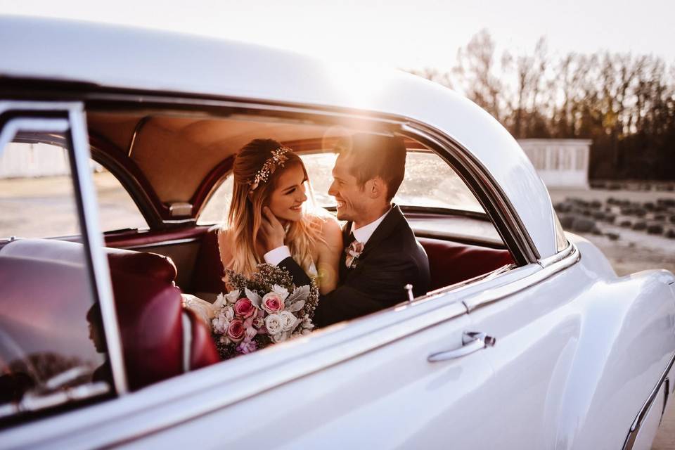 Couple in a 1951 Chevy