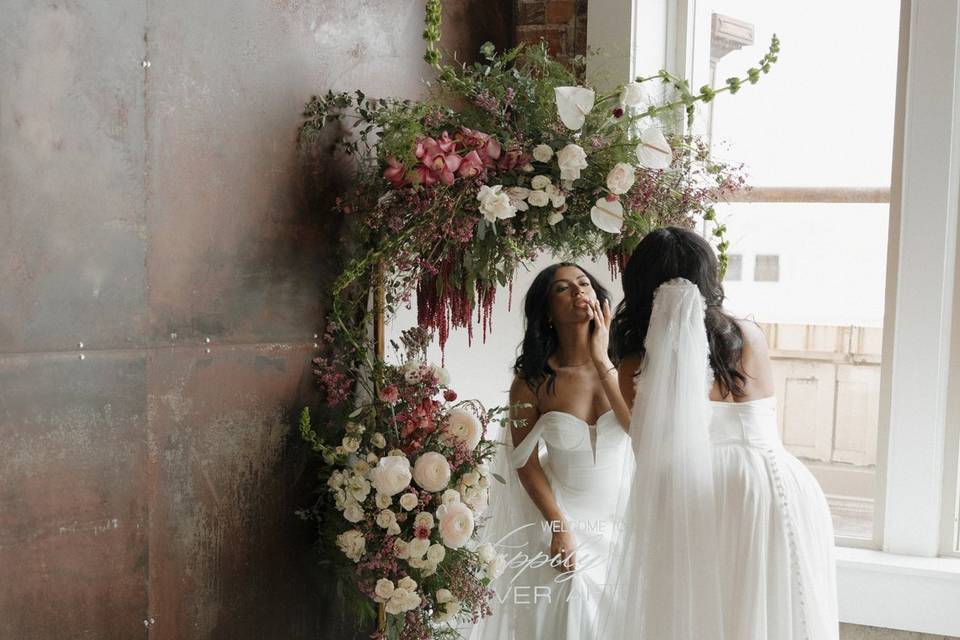 Floral design on Mirror