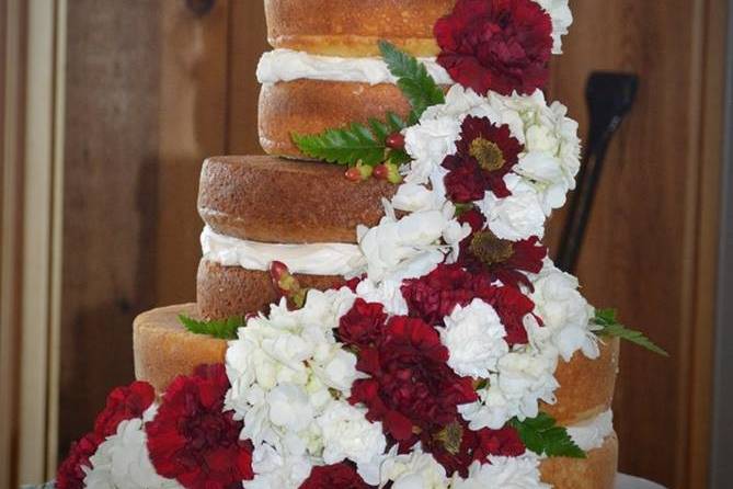 Red and white flowers