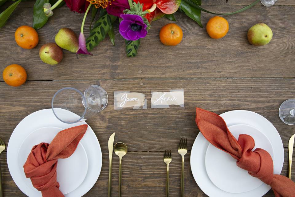 His & hers table setting