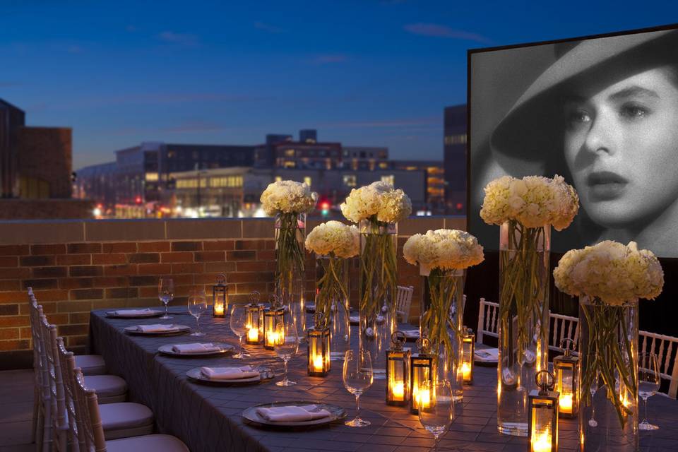 Rooftop table setup