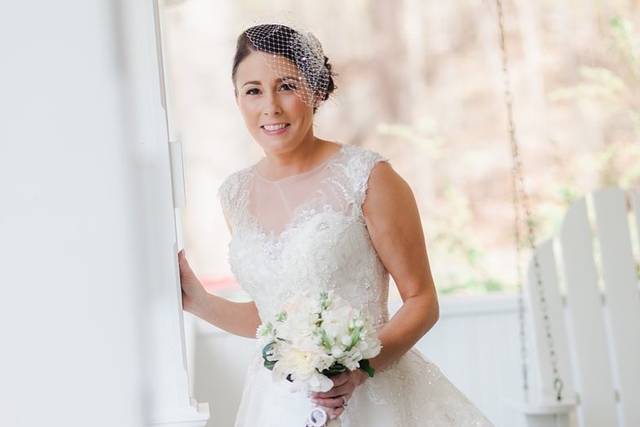 Bride and her bouquet